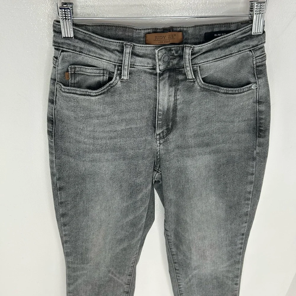 Judy Blue Slim Fit Jeans 1/25 High Rise‎ Light Wash Gray Denim Stretch 24x27.5